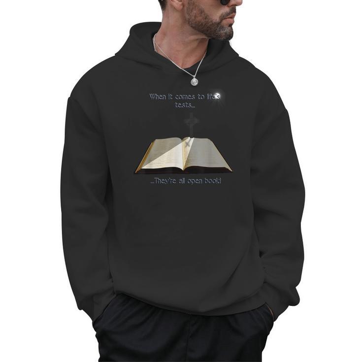 Open Book Faith Christian Cross Light Bible Men Hoodie