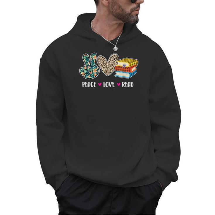 Peace Love Read Book Lover Reading Bookworm Reader Men Hoodie