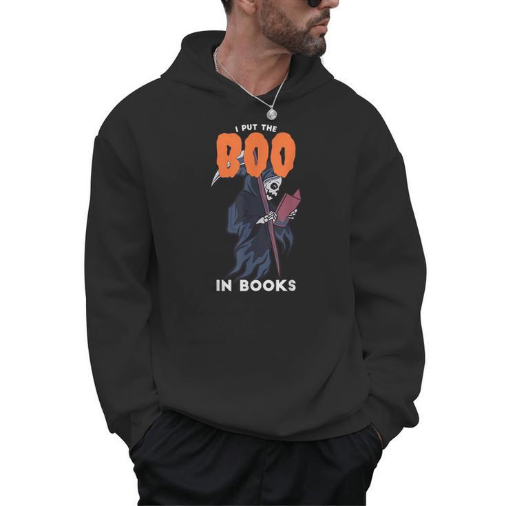 I Put The Boo In Books Halloween Librarian Men Hoodie