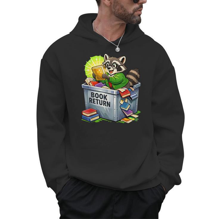 Raccoon At Library Book Return Librarian And Reader Men Hoodie