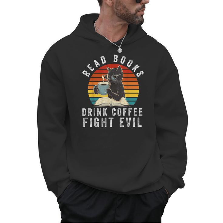 Read Books Drink Coffee Fight Evil Book Lover Worm Nerd Men Hoodie