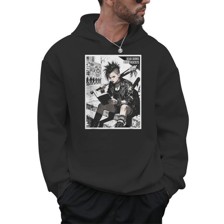 Read Books Fight Fascists Punk Girl Men Hoodie