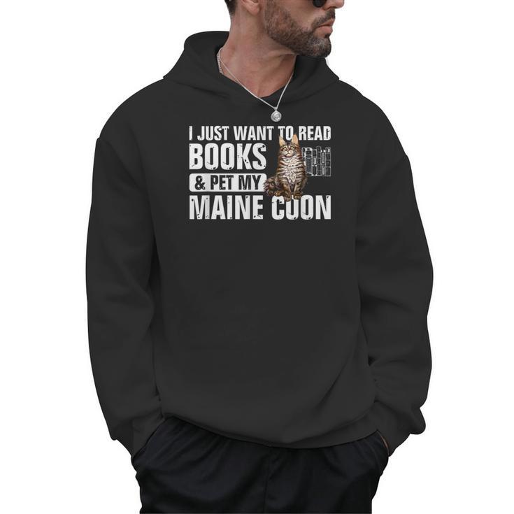 Read Books Pet My Maine Coon Bookworm Cat Lover For Men Women Kids Men Hoodie