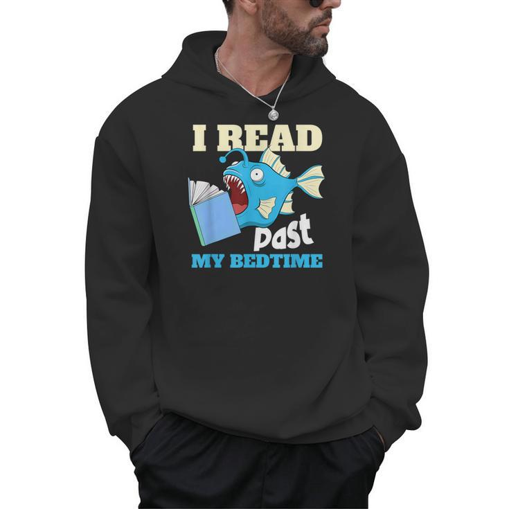 I Read Past My Bed Time Book Reading Anglerfish Librarian Men Hoodie