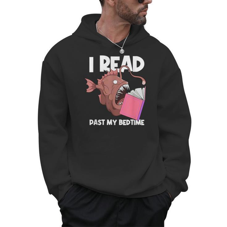 I Read Past My Bed Time Librarian Book Reading Anglerfish Men Hoodie