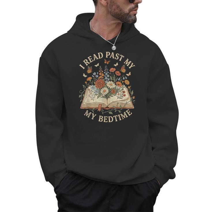 I Read Past My Bedtime Floral Book Lover Bookworm Men Hoodie