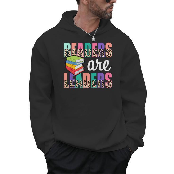 Readers Are Leaders Boho Leopard Book Lover Back To School Men Hoodie
