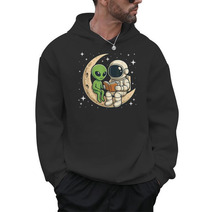 Reading Astronaut & Alien Reading Bookworm Reader Men Hoodie