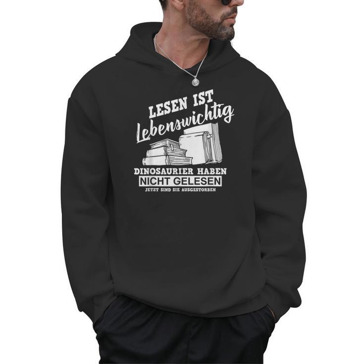 Reading Books Is Life Important Dinosaur Book Men Hoodie