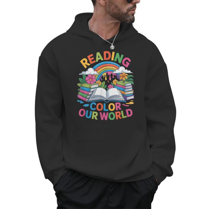 Reading Colors Our World Rainbow Books Kids Men Hoodie