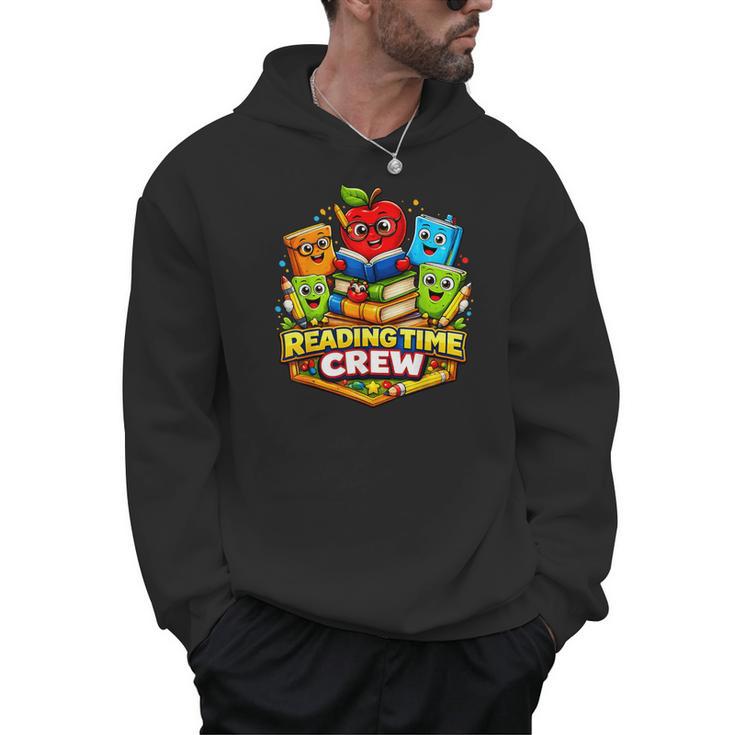 Reading Crew Teacher Literacy Classroom Book Men Hoodie