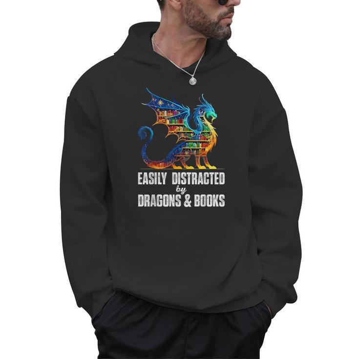 Reading Lover Easily Distracted By Dragons And Books Dragon Men Hoodie