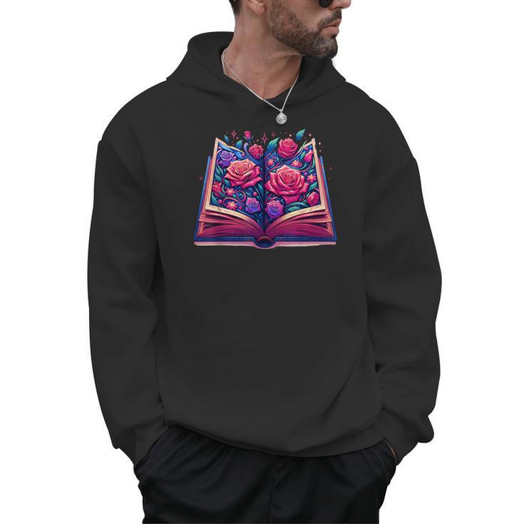Reading Lover Librarian Book Lovers Flowers English Roses Men Hoodie
