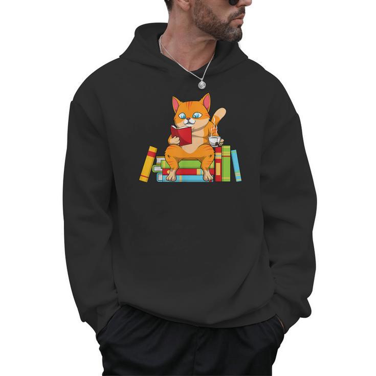 Reading For Men Women Books Cat Reading Lover Men Hoodie