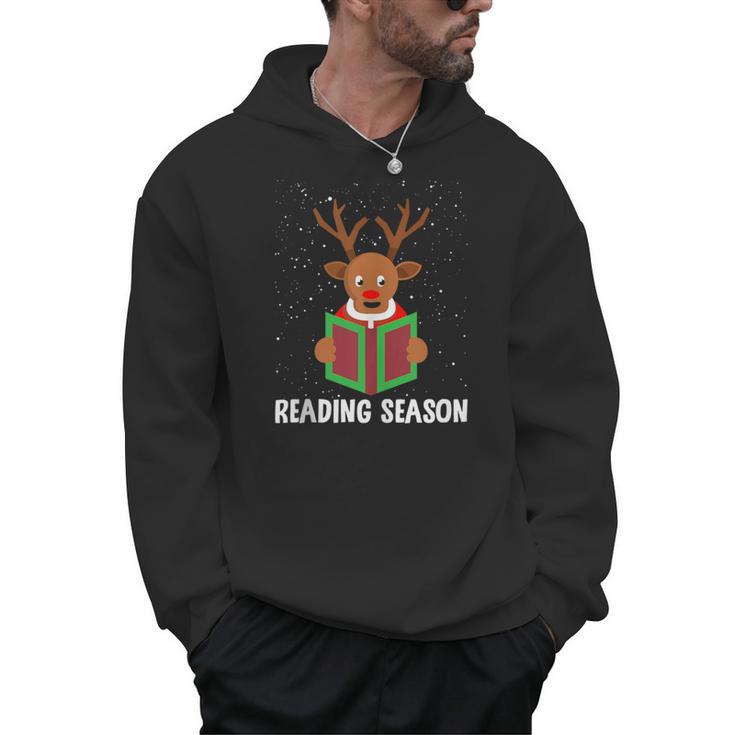 Reading Season Christmas Reindeer Bookworm Book Reader Men Hoodie
