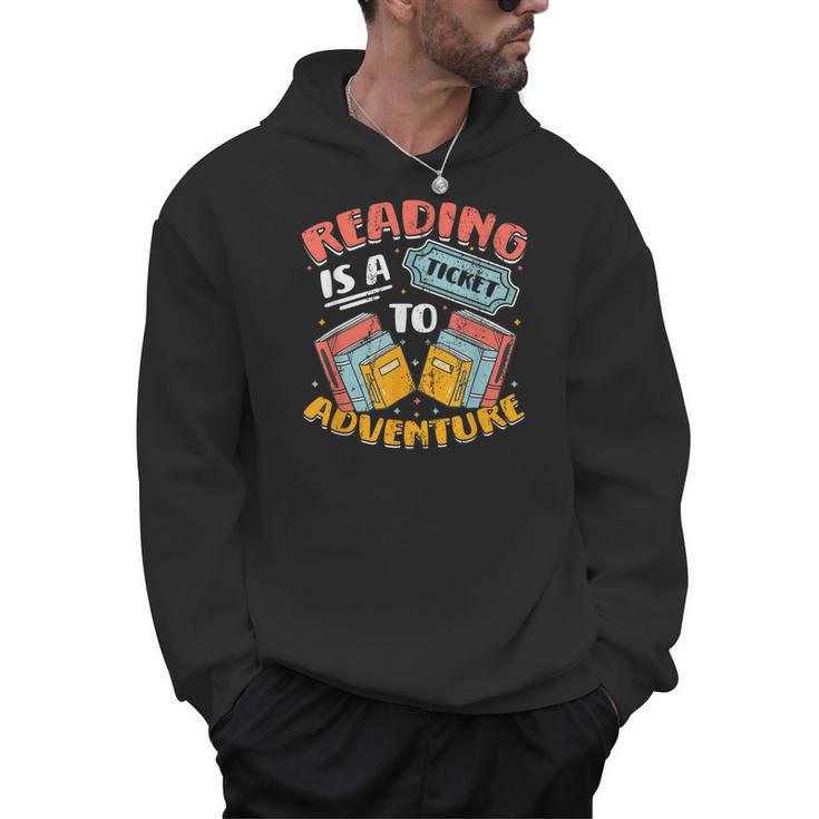 Reading Is A Ticket To Adventure Book Library Themed Men Hoodie Reading Is A Ticket To Adventure Book Library Themed Men Hoodie