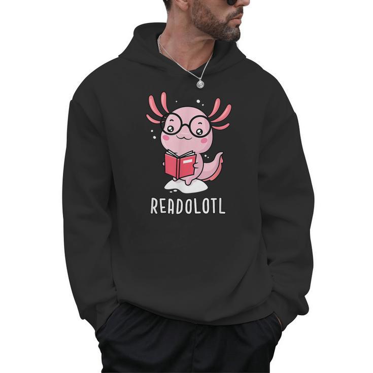 Readolotl Cute Axolotl Book Lover Men Hoodie