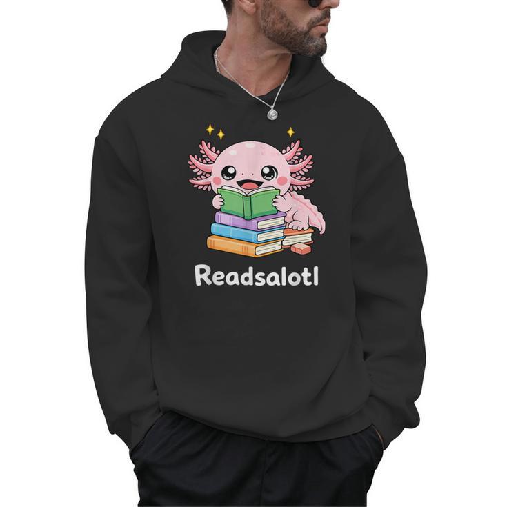 Readsalotl Axolotl Book Reading Men Hoodie