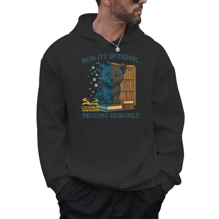 Reality Optional Reading Required Gamer Panther Book Men Hoodie