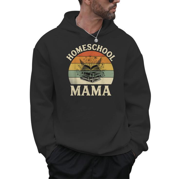 Retro Floral Homeschool Mama Wildflower Book Stack Aesthetic Men Hoodie
