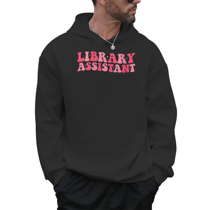 Retro Groovy Library Assistant Librarian Reader Books Men Hoodie