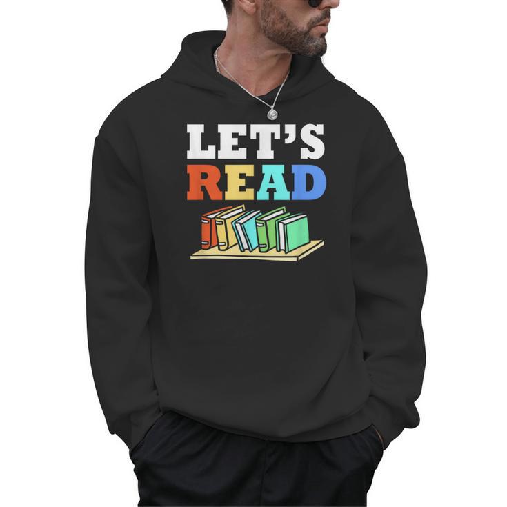 Retro Reading Teacher Book Lover Let's Read Men Hoodie