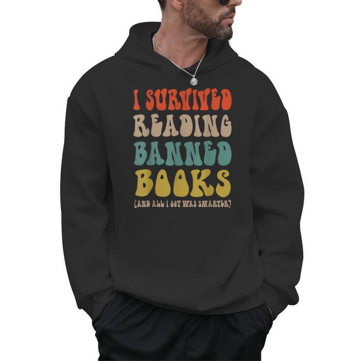 Retro I Survived Reading Banned Books And Got Smarter Men Hoodie