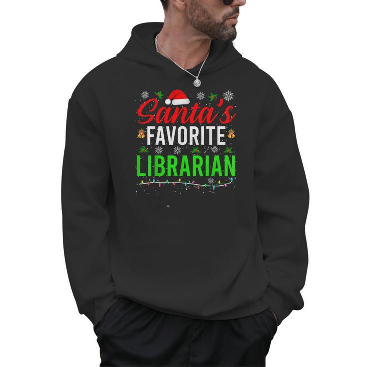 Santa's Favorite Librarian Cute Book Lover Christmas Men Hoodie
