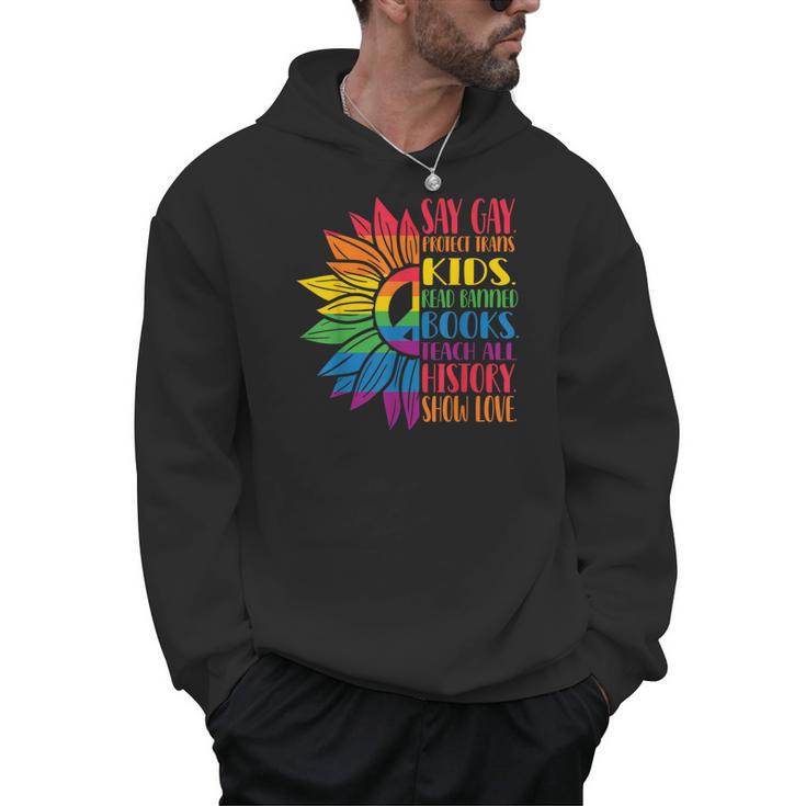 Say Gay Protect Trans Kids Read Banned Books Pride Month Men Hoodie