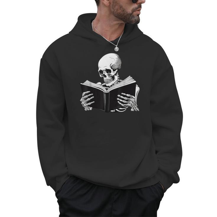 Skeleton Reading Book Bookworm Reader Bookish Halloween Men Hoodie