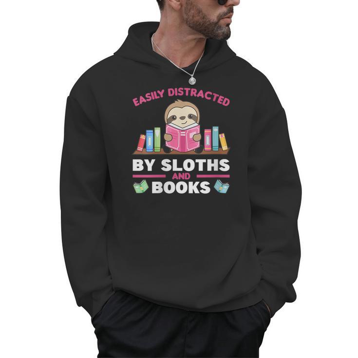 Sloths And Books Saying With Book And Sloth Men Hoodie