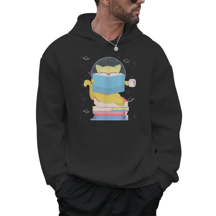 Space Cat Reading Book And Tea Space Cat For Men Women Kids Men Hoodie