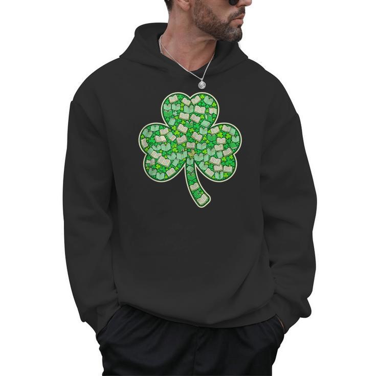 St Patricks Day Bookworm Shamrock Book Lover Men Hoodie