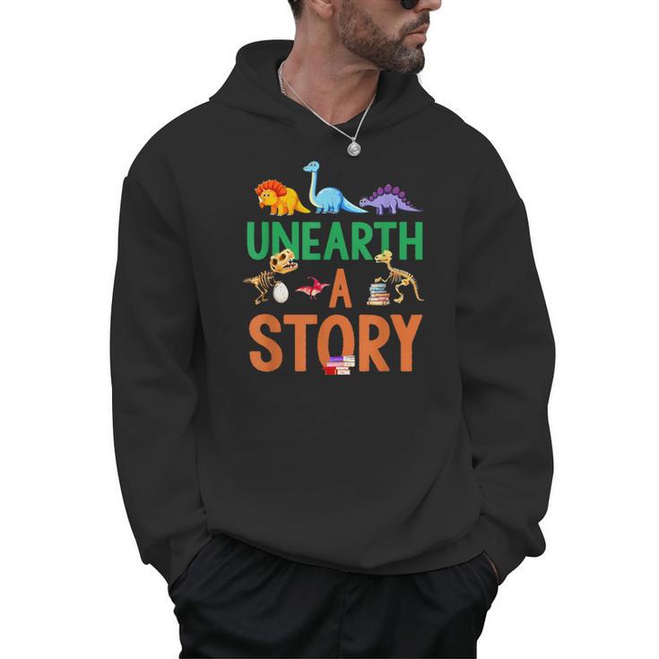 Summer Reading 2026 Dinosaurs Book Lover Unearth A Story Men Hoodie