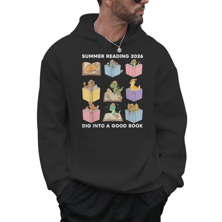 Summer Reading 2026 Unearth A Story Dinosaur Books Readers Men Hoodie