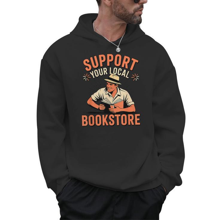 Support Your Local Bookstore Vintage Reader Men Hoodie