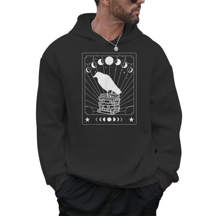 Tarot Card Raven Crow On Books Dark Academia Aesthetic Men Hoodie