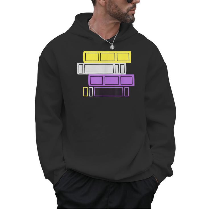Threadless Grey Sky Chai Nonbinary Pride Book Stack Graphic Men Hoodie