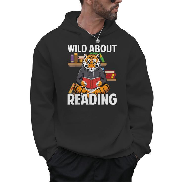 Tiger Reading Book Wearing Glasses Library Animal Men Hoodie