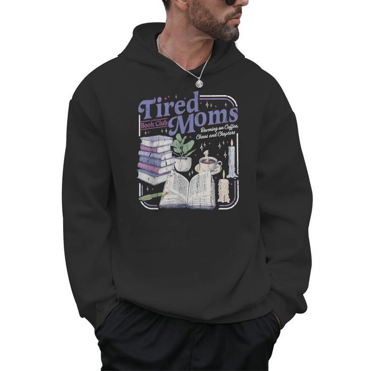 Tired Moms Book Club Retro Coffee Reader Men Hoodie
