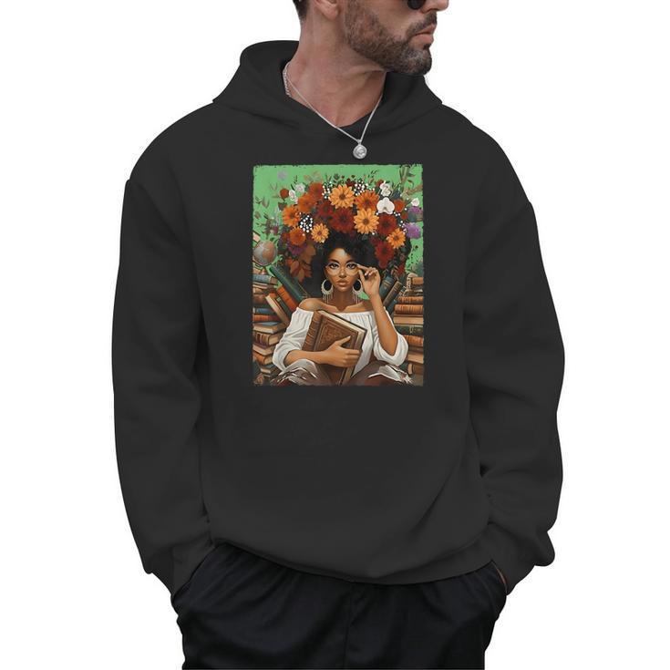 History Month Black Afro Girl Women Book Lovers Floral Men Hoodie