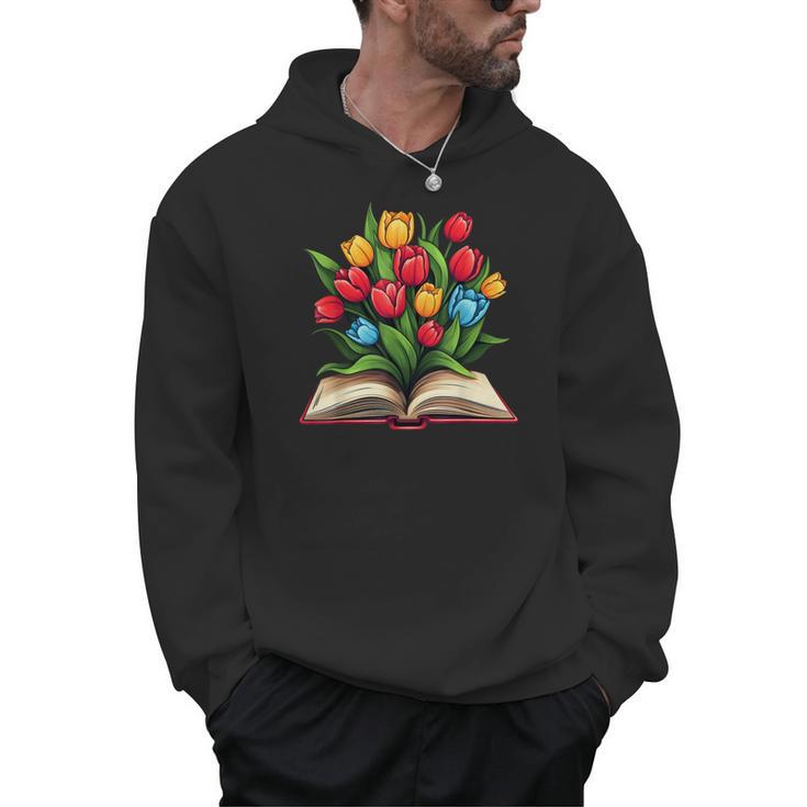 Tulips Flowers Book Floral Men Hoodie