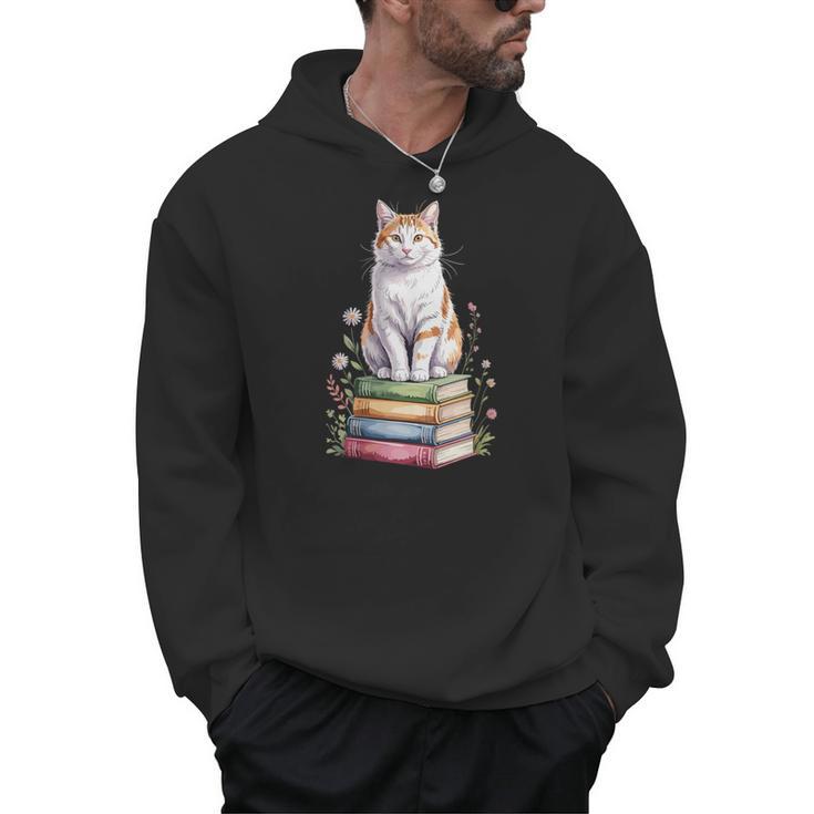 Turkish Van Bookworm Flowers Book Reading Books Men Hoodie