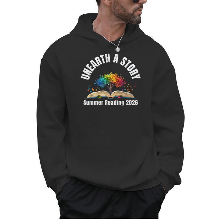 Unearth a Story 2026 Summer Reading Program Tree Book Men Hoodie