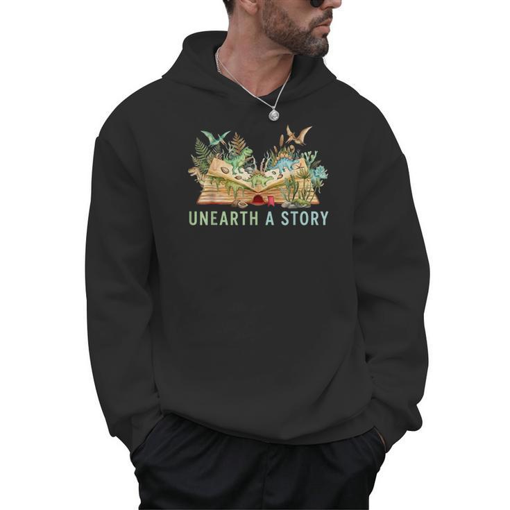 Unearth a Story Dinosaur 2026 Summer Reading Program Book Men Hoodie