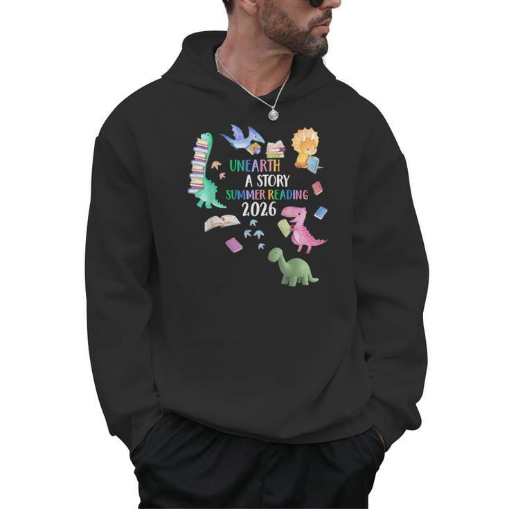 Unearth a Story Dinosaur Book 2026 Summer Reading Program Men Hoodie