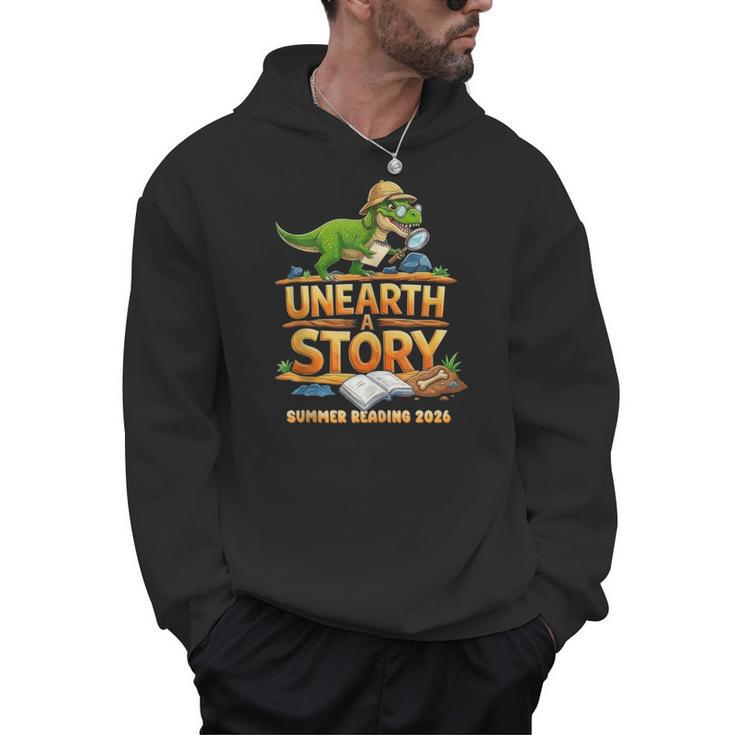 Unearth a Story Dinosaur Reading Books Summer 2026 Men Hoodie