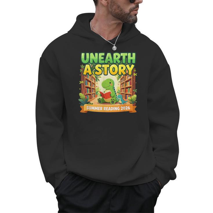 Unearth A Story Dinosaur Summer Reading 2026 Books Men Hoodie