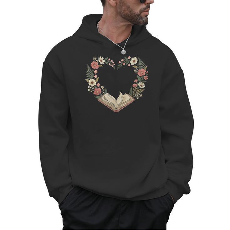 Vintage Book Lover Valentine Heart Men Hoodie