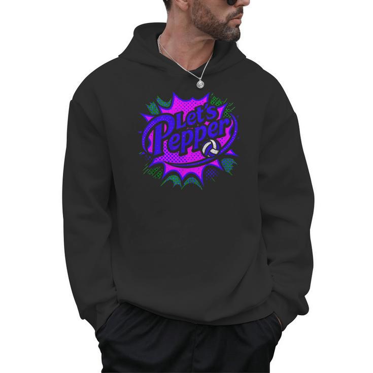 Volleyball Lets Pepper Retro Pop Comic Book Style Player Art Men Hoodie